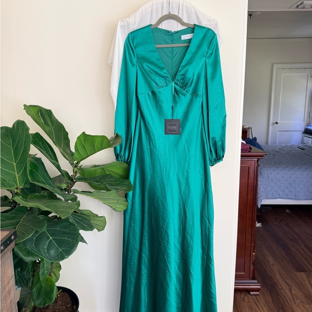 NWT Ieena MacDugal Emerald Green Dress Size 6 - Picture 5 of 11
